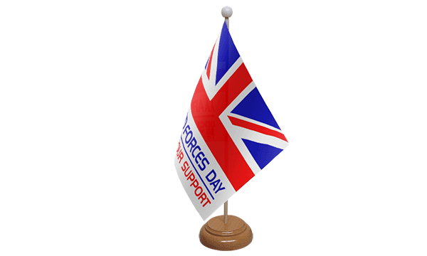 Armed Forces Day Small Flag with Wooden Stand